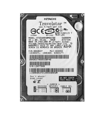 HTS548040M9AT00 - Hitachi 40GB 5400RPM IDE 8MB 2.5" HDD