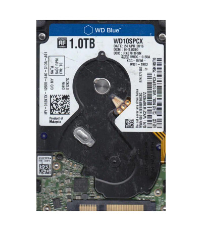 WD10SPCX-75KHST0 - Western Digital 1TB 5400RPM SATA 2.5-Inch HDD