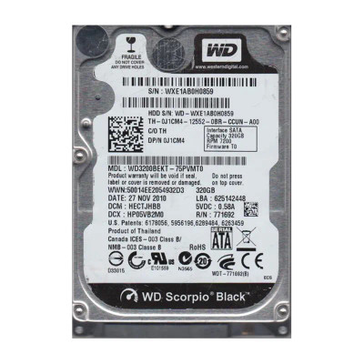 WD3200BEKT-75PVMT0 - Western Digital Scorpio Black 320GB 7200RPM Hard Drive