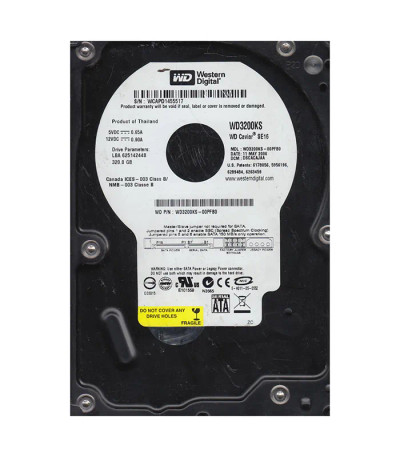 Western Digital 320GB SATA Hard Drive 7200RPM 3.5 16MB Cache Caviar - Compatible with Servers