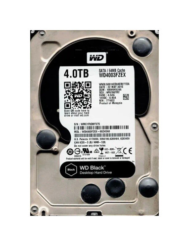 WD4003FZEX-00Z4SA0 - WESTERN DIGITAL 4TB 7200RPM SATA 6Gb/s HDD