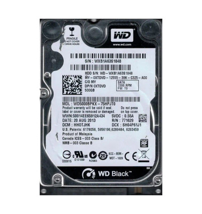 WD5000BPKX-75HPJT0 - Western Digital 500GB 7200RPM SATA 2.5-Inch HDD