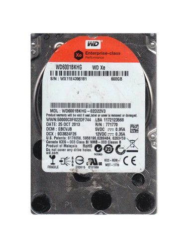 WD6001BKHG-02D22V3 - Western Digital 600GB 10000RPM SAS 2.5-Inch HDD