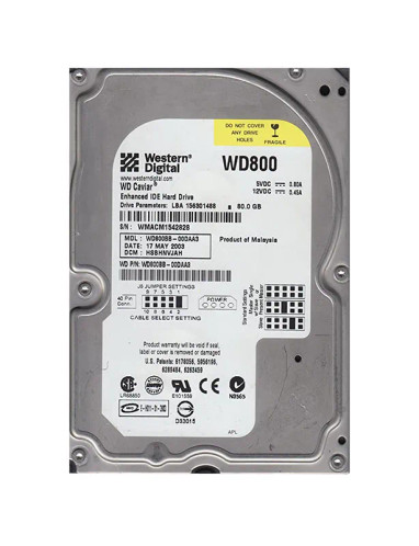 Western Digital 80GB 7200RPM ATA 100 3.5 2MB Cache Caviar Hard Drive compatible with desktop computers