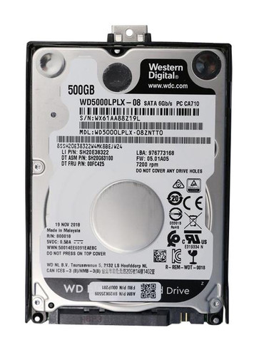 00HW236 - Lenovo 500GB 7200RPM SATA 6Gb/s 2.5" HDD