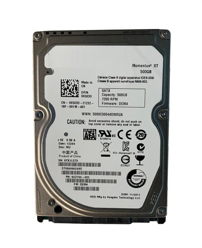 065X3D - Dell 500GB 7200RPM SATA 6Gb/s 2.5" HDD