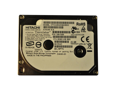 08K1568 - Hitachi 20GB 4200RPM IDE ATA/133 1.8" HDD