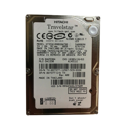 0A25384 - Hitachi Travelstar 5K100 Series 80GB 5400RPM IDE Ultra ATA/100 ATA-6 8MB Cache 2.5-inch Hard Drive