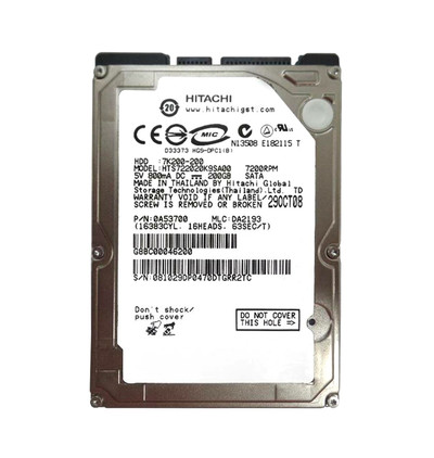 0A53700 - Hitachi Travelstar 7K200 Series 200GB 7200RPM SATA 1.5Gb/s 16MB Cache 2.5-Inch Hard Drive