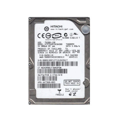 0A56118 - Hitachi 120GB 7200RPM SATA 3Gb/s 2.5" HDD