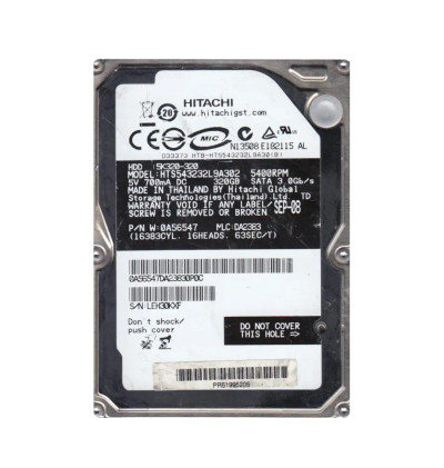 Hitachi Travelstar 5K320 320GB 5400RPM SATA Hard Drive for 2.5-inch servers