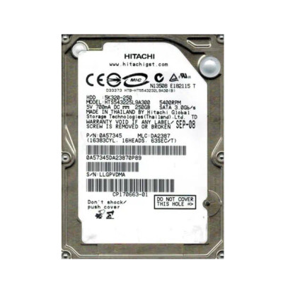 0A57345 - Hitachi 250GB 5400RPM SATA 8MB 2.5" HDD