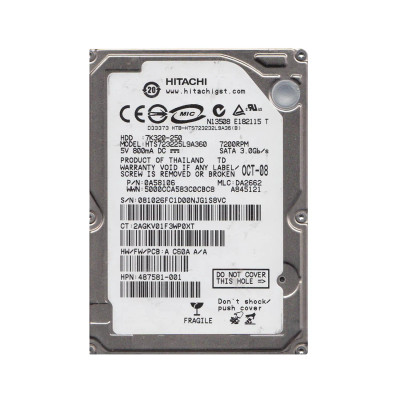0A58106 - Hitachi 250GB 7200RPM SATA 3Gb/s 2.5" HDD