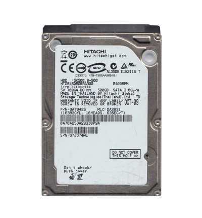 0A70425 - Hitachi 500GB 5400RPM 2.5" SATA HDD