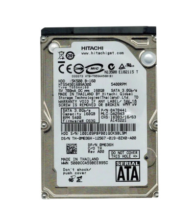 Hitachi Travelstar 5K500.B 160GB SATA Hard Drive for laptops