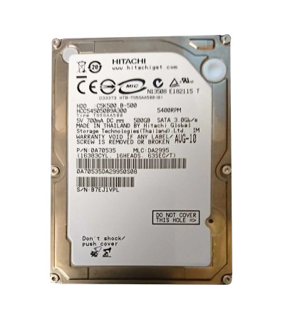 0A70535 - HGST 500GB 5400RPM SATA 8MB 2.5" HDD