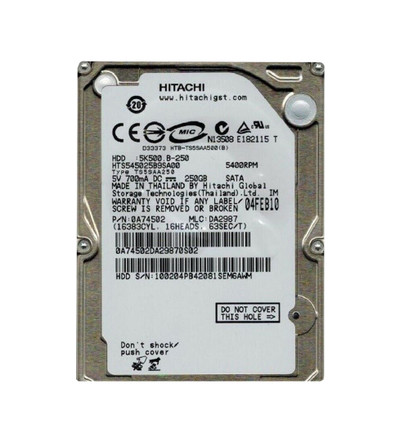 0A74502 - Hitachi Travelstar 5K500.B Series 250GB 5400RPM SATA 1.5Gb/s 8MB Cache 2.5-Inch Hard Drive