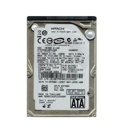 0A74811 - Hitachi 160GB 5400RPM SATA 8MB 2.5" HDD
