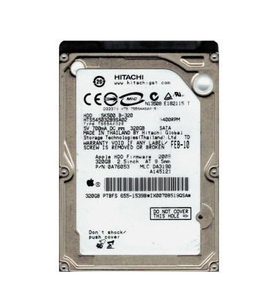 Hitachi Travelstar 5K500.B 320GB 5400RPM SATA 8MB Cache 2.5 HDD for laptops