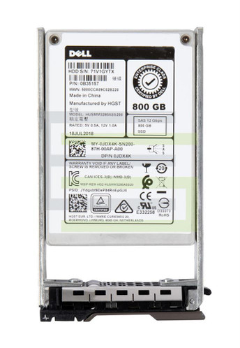 JDX4K - Dell 800GB SAS 12Gbps 2.5" Internal SSD