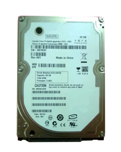0HY631 - Dell 80GB 7200RPM SATA 3Gb/s 2.5" HDD
