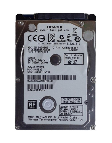 0J23335 - HGST 500GB 5400RPM SATA 8MB 2.5" HDD