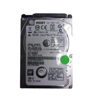 0J23372 - HGST 250GB 5400RPM SATA 8MB 2.5" HDD