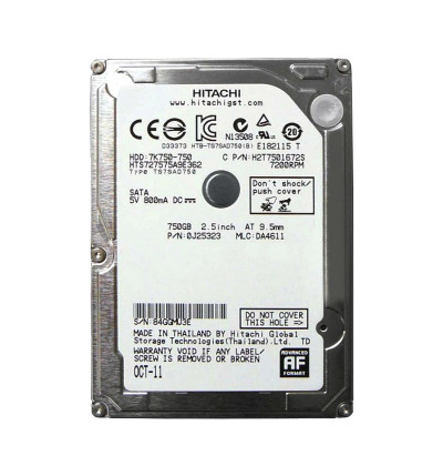 0J25323 - HGST 750GB 7200RPM SATA 16MB 2.5" HDD