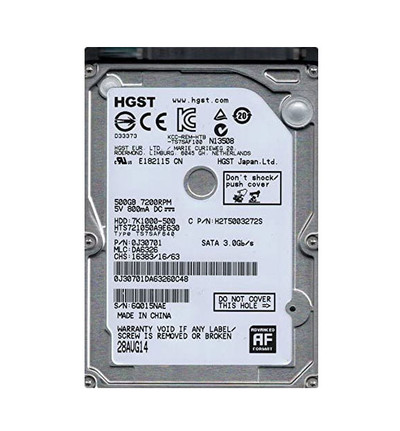 0J30701 - HGST Travelstar 7K1000 500GB 7200RPM SATA 6Gb/s 32MB Cache 2.5-Inch Hard Drive