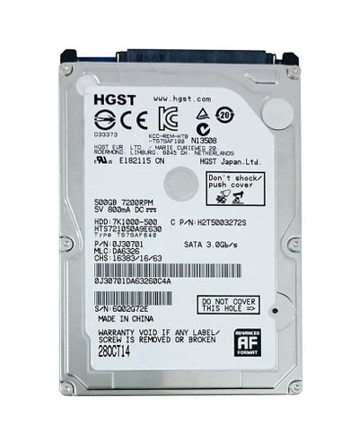 0J30701 - HGST 500GB 7200RPM SATA 6Gb/s 2.5" HDD