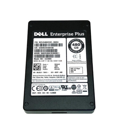 Dell KJ8JV 480GB SAS 12Gb/s SSD Hot-Pluggable 2.5-Inch Drive