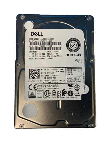 0YFKXK - Dell 300GB 15000RPM SAS 12Gb/s 2.5" HDD