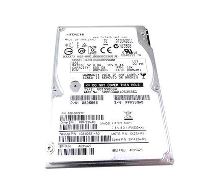 108-00221+A0 - NETAPP 600GB 10000RPM SAS 6Gb/s 2.5" HDD