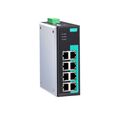 Moxa EDS-308 Industrial Unmanaged Ethernet Switch, 8 10/100BaseT X ports, -10 to 60°C, for industrial use