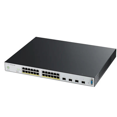 ZyXEL NSW200-28P 24x PoE Gigabit Ethernet Switch, 4x SFP+ Ports, 1U Rack-mountable