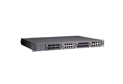 PT-7828-F-48-48 - Moxa IEC 61850-3 Layer 3 modular managed system with 3 slots for fast Ethernet modules, and 1 slot