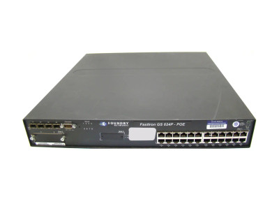 Brocade FastIron FGS624P-POE Layer 3 Switch - DC Power, Premium Features, 24 Ports