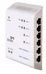 3Com IntelliJack NJ2000 Gigabit Switch for LAN Networks - 4 x 10/100/1000Base-T LAN, 1 x 10/100/1000Base-T Uplink