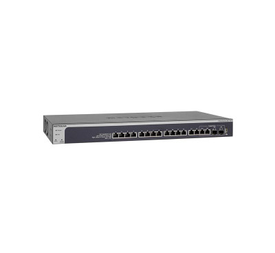 XS716T-100NES - Netgear Prosafe XS716T 16 x RJ-45 Ports 10GBase-T + 2 x Copper/SFP Combo Ports Layer 3 Managed Gigabit Ethernet Smart Network Switch