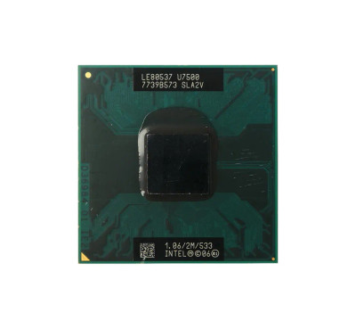 Intel Core 2 Duo U7500 processor for Socket PBGA479, 1.06GHz, dual-core, 2MB L2 cache, 533MHz FSB, LE80537UE0042ML