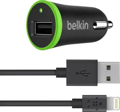 F8J121BT04-BLK - BELKIN 12W 2.4A Car Charger with Cable