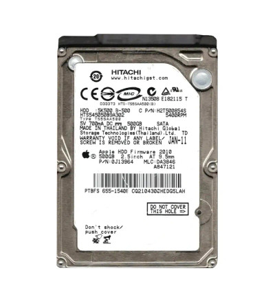 HTS545050B9A302 - Hitachi 500GB 5400RPM SATA 8MB 2.5" HDD