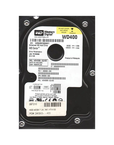 Western Digital Caviar 40GB 7200RPM Ultra ATA/100 ATA-6 2MB Cache Hard Drive for Desktop Computers