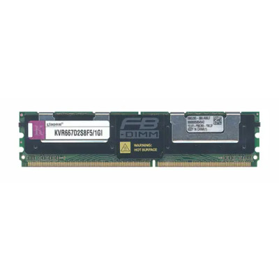KVR667D2S8F5/1GI - Kingston 1GB DDR2-667MHz PC2-5300 ECC Fully Buffered CL5 240-Pin DIMM Single Rank Memory Module