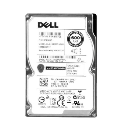 08WP8W - Dell 600GB 10K RPM Dual Port SAS 2.5" HDD