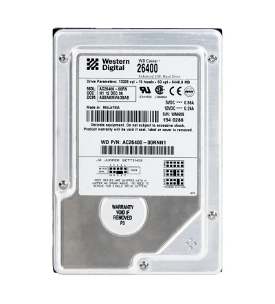 WDAC26400 - Western Digital 6.4GB 5400RPM EIDE 3.5" HDD