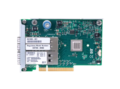 HP 544FLR-QSFP InfiniBand Adapter, 2 x 10/40Gb FDR/Ethernet Ports, Compatible with ProLiant DL360p Gen8 Servers