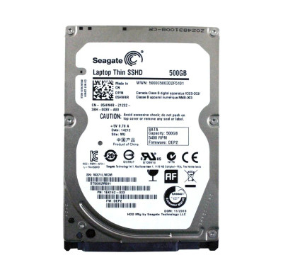 Seagate Laptop Thin SSHD 500GB 5400RPM SATA 6Gb/s 16GB NAND Flash 64MB Cache 2.5 Hybrid Hard Drive - Ideal for laptops