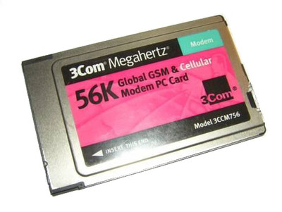 3CCM756 - 3Com 56Kbps GSM Cellular PC Card Modem
