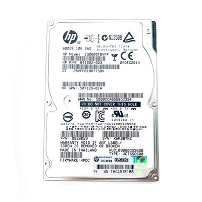 HP 600GB 10000RPM SAS 6Gb/s Hard Drive for Gen8/9 ProLiant Server - Hot-Pluggable SFF 2.5-inch with Smart Carrier